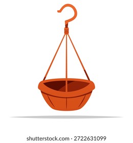 Vector de maceta de planta colgante vacío ilustración aislada