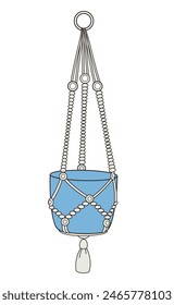 olla colgante vacía en estilo boho