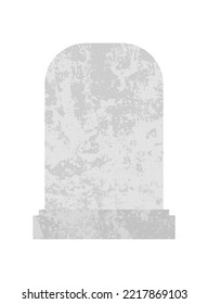 Empty headstone at a cemetery. Blank grave stone vector illustration. svg