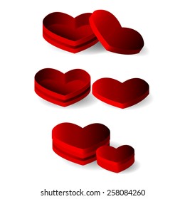 Empty heart shape box on white background
