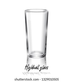 Empty highball glass. Not transparent. Vector illustration