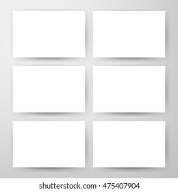 Empty Horizontal Cards Mockup. Vector Illustration of Blank Invitations for Promotion.