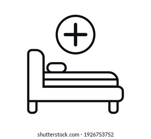 Empty hospital bed. Medical equipment. Isolated vecto