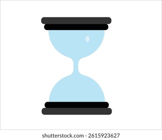 Empty hourglass on white background