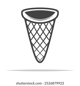 Empty ice cream cone icon transparent vector isolated