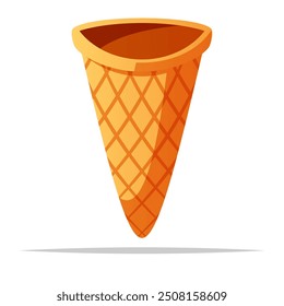 Empty ice cream cone vector isolated illustration