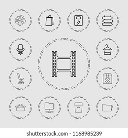 Empty icon. collection of 13 empty outline icons such as direction   isolated, hanger, shopping bag, battery, office chair. editable empty icons for web and mobile.