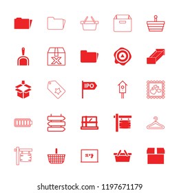 Empty icon. collection of 25 empty filled and outline icons such as parcel, arrow up, folder, direction, direction   isolated. editable empty icons for web and mobile.