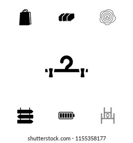 Empty icon. collection of 7 empty filled and outline icons such as direction   isolated, hanger, shopping bag, garden bench, battery. editable empty icons for web and mobile.