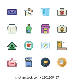 empty icon set. vector set about hanger, stairs, box and envelope icons set.