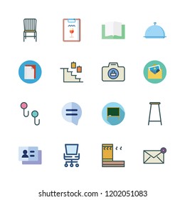 empty icon set. vector set about hanger, chair, stairs and speech bubble icons set.