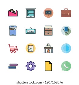 empty icon set. vector set about drawers, dish, shopping cart and settings icons set.