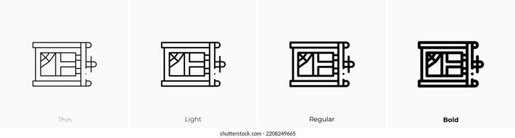 empty icon. Thin, Light Regular And Bold style design isolated on white background