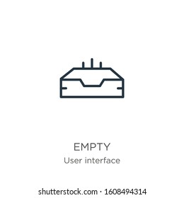 Empty icon. Thin linear empty outline icon isolated on white background from user interface collection. Line vector sign, symbol for web and mobile
