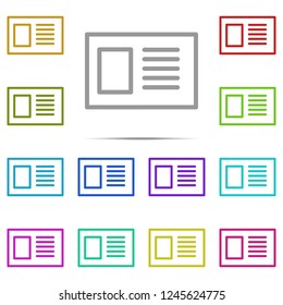 empty identification card icon in multi color. Simple outline vector of web, minimalistic set for UI and UX, website or mobile application