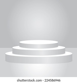 Empty illuminated podium