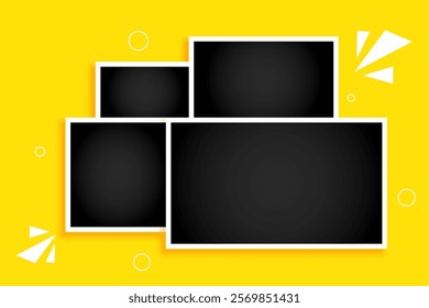 empty image display cover layout for wall snapshot vector