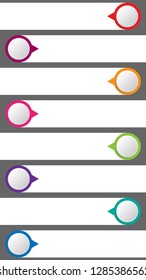 Empty infographic blank template vector design. Colored stickers vector