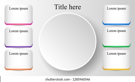Empty infographic blank template vector design. Colored stickers vector