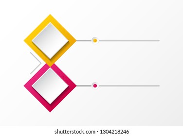 Empty infographic layout with colorful rhombus icons. Vector.