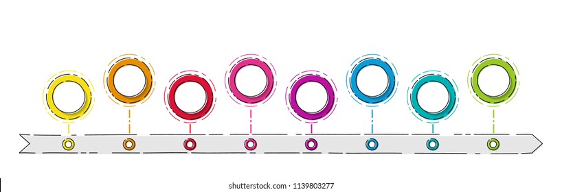 Empty infographic template with hand drawn elements. Vector.