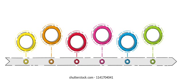 Empty infographic template with hand drawn elements. Vector.