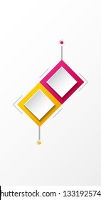 Empty infographic template with rhombus icons. Vector.