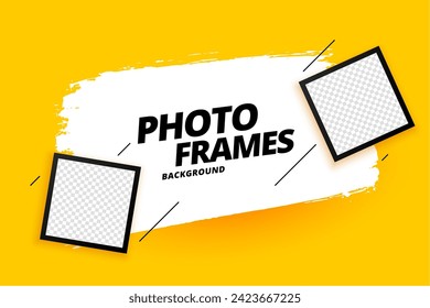 empty instant picture cover holder template with brush stroke effect vector