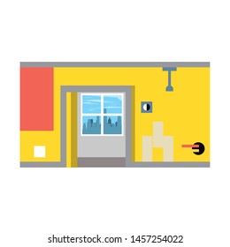 empty interior apartment room scene cartoon vector illustration graphic design