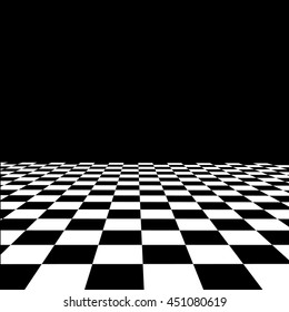 Empty interior with checkered marble floor vector