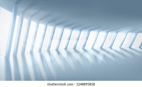 Empty interior illuminated by the rays of the sun. Vector illustration.