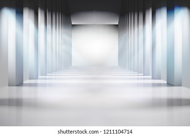 Empty interior. Rays of light entering the room. Vector illustration.