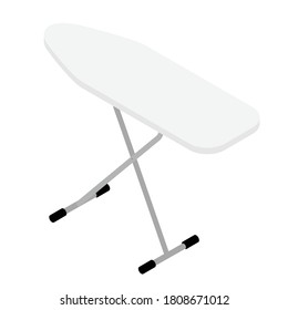 Tabla de planchar vacía aislada en fondo blanco. Vista isométrica. Vector