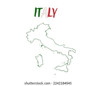 Empty Italy Map vector illustration