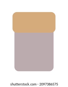 Empty jar with gold lid. closed - closeup isolated on white background. Design template for advertise, branding, mockup Vector illustration in flat style

