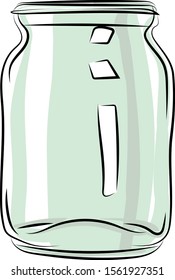 Empty jar, illustration, vector on white background.