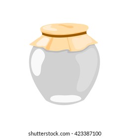 Empty jar for jam. A cartoon illustration.