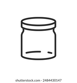 Empty jar, linear style icon. unused or to-be-filled container. Editable stroke width.