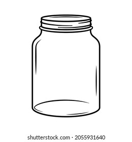 Empty Jar Umriss Symbol. Clip-Art-Bild einzeln auf weißem Hintergrund