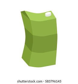 Empty juice box rubbish isolated. Garbage on white background