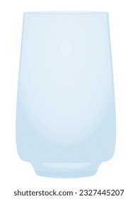 Empty juice glass on white background, vector