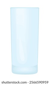 Empty juice glass on white background, vector