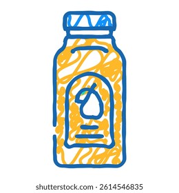 empty juice plastic bottle doodle icon sketch vector. empty juice plastic bottle sign. isolated symbol illustration