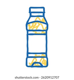 leerer Saft Plastikflasche doodle Symbol Skizze Vektor. leerer Saft Plastikflaschenschild. einzelne Symbolgrafik