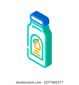 vectores de icono isométrico de botella de plástico de jugo vacío. signo de botella de plástico de jugo vacío. ilustración de símbolo aislado