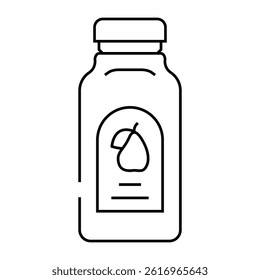 empty juice plastic bottle line icon vector. empty juice plastic bottle sign. isolated contour symbol black illustration