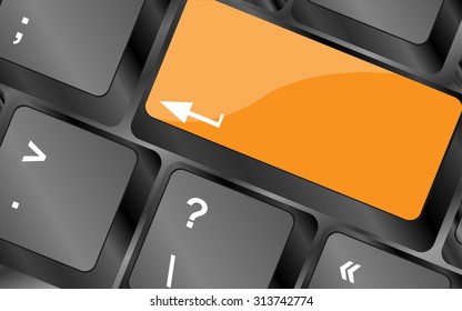 Empty Keyboard Keys Enter Button, Vector Illustration