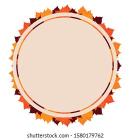 Empty label with autumn leaf - Vector illustration design
