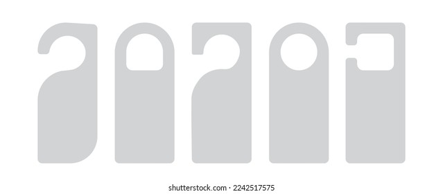  Empty label Hotel room door hanger. Do not disturb label. Isolated on white background. Vector illustration