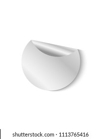 Empty label round sticker bent